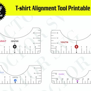 Régua de posicionamento de camisetas, ferramenta de alinhamento de camisetas, ferramenta de centralização de gabarito, régua de camisetas, ferramenta de posicionamento, guia de posicionamento de vinil, PDF para impressão