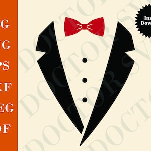 Tuxedo Svg, Wedding Tuxedo Svg, Tux Svg, Wedding Svg, Groom Svg, Groomsmen Svg, Cricut Silhouette SVG Instant Download, Tuxedo Bow Tie svg