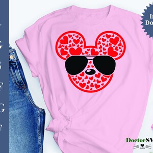 Mickey mouse Hearts svg, Mickey Valentine&#39;s day svg, Valentines svg, Disney Valentine svg, Mickey Ears, Kids Valentines Day svg, Minnie Vale