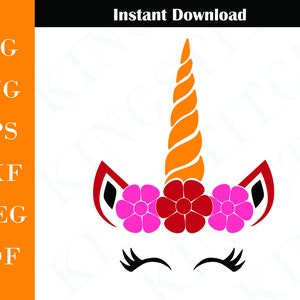 Unicorn SVG, Unicorn head Svg, Unicorn Clip Art, Unicorn Face SVG, Cute Unicorn SVG, Cricut, Silhouette Cut File , Birthday shirt, 1st birth