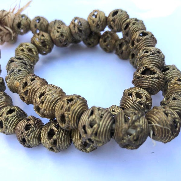 Pack of 10 or 5 Ashanti Brass Beads | lost wax beads | 12mm