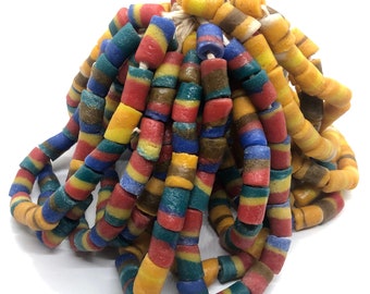 Handbemalte afrikanische Perlen, Krobo Perlen, Medley-Painted, Artisan Beads für die Schmuckarmbandherstellung