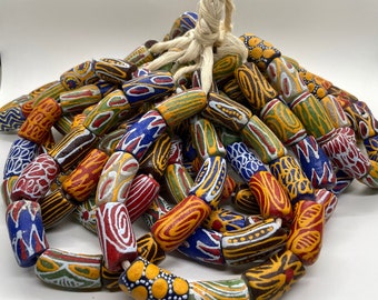 Cuentas africanas pintadas a mano, cuentas Krobo, mezcla pintada, cuentas artesanales para hacer pulseras de joyería