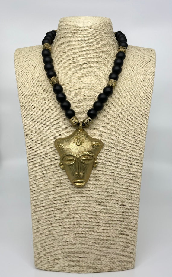 African Mask Necklace | Tribal Pendant - Etsy