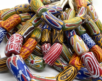 Cuentas africanas pintadas a mano, cuentas Krobo, mezcla pintada, cuentas artesanales para hacer pulseras de joyería