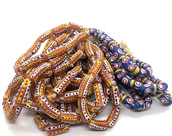 Hand painted Krobo recycled glass beads |