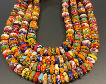 Colourful spacer beads, Krobo beads Ethnic beads Trade beads from Ghana Krobo for beads making. beads for jewellery making