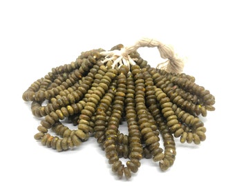 Cuentas africanas Krobo / Cuentas étnicas en forma de disco / Cuentas de vidrio reciclado en forma de dona