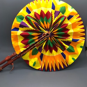 Hand Fan | Kente Fan | Ankara Fan | Handheld Fan for hot weather and home decor | Folding Fan
