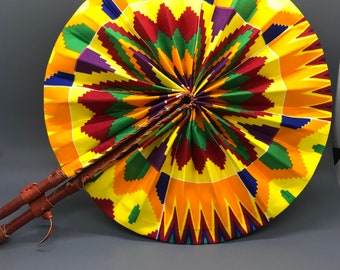 Hand Fan | Kente Fan | Ankara Fan | Handheld Fan for hot weather and home decor | Folding Fan