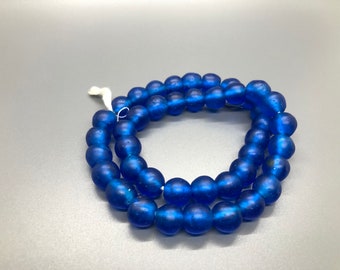 13mm translucent Krobo beads from Africa. Ghana Krobo powder glass beads for jewellery making.