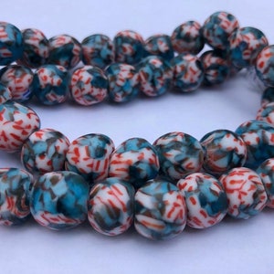Afrikaanse handelskralen, Krobo-kralen gerecyclede glaskralen rond 14 mm diameter. kralen voor het maken van sieraden