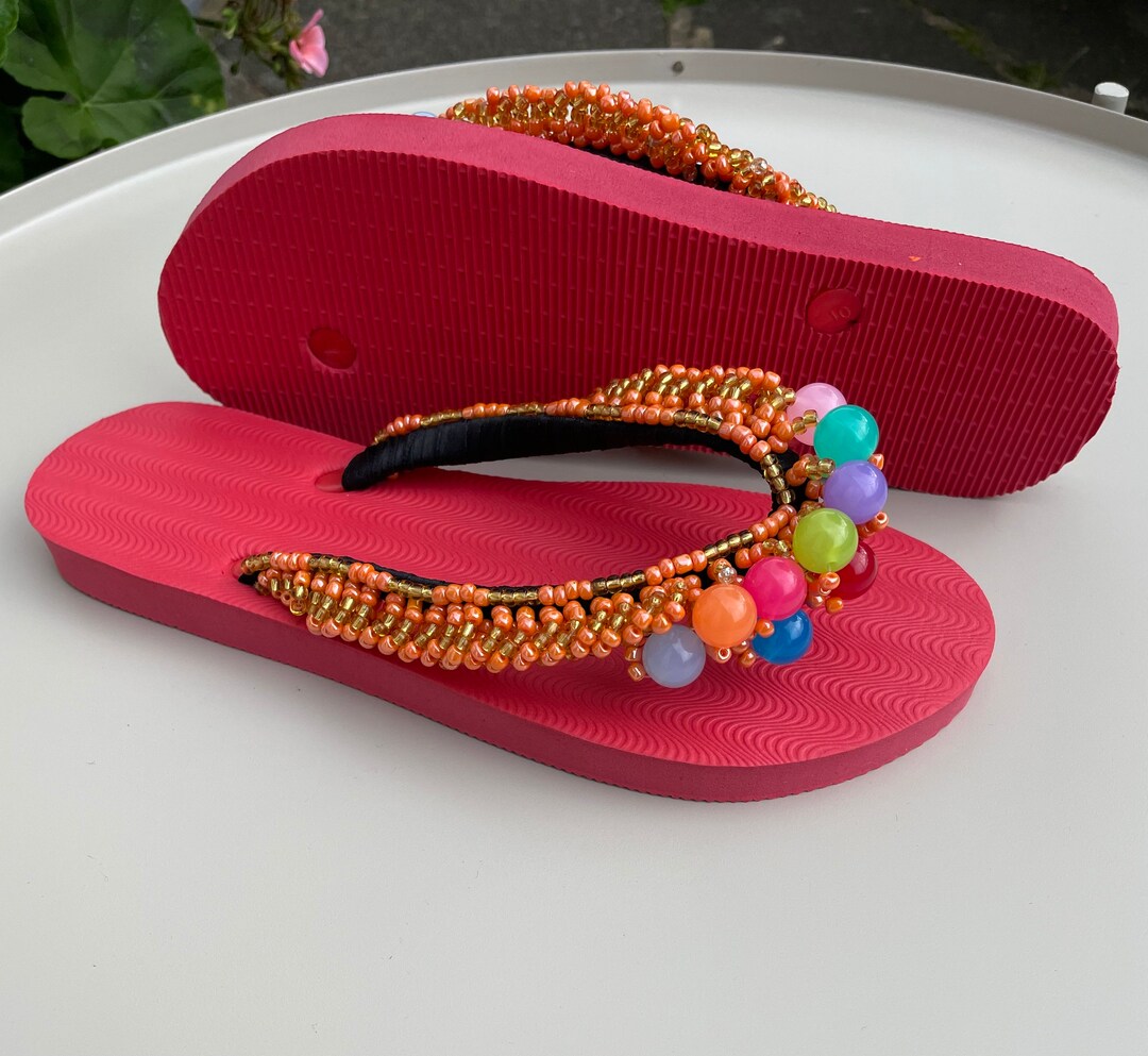 Beaded Flip Flops Slippers Handmade Slippers From Ghana UK