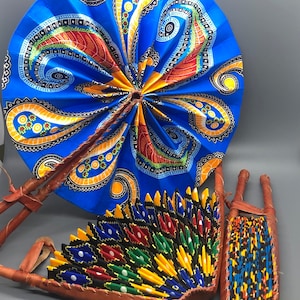 Hand Fan | Kente Fan | Ankara Fan | Handheld Fan for hot weather and home decor | Folding Fan