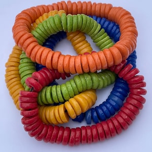 Perles d'espacement en forme de disque fabriquées au Ghana, perles de poudre de verre recyclées Krobo africaines