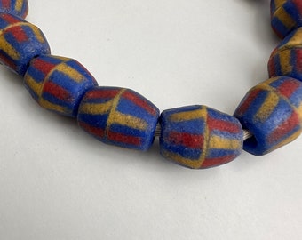 African Beads |16x20mm bi-cone, ethnic tribal beads from Ghana for jewellery making | perfect for bracelets