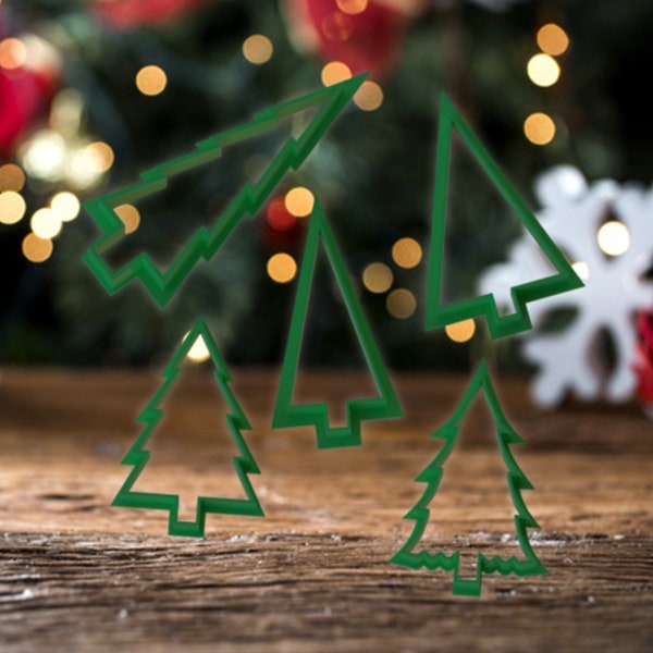 STL file / Cristmas tree, pine tree cookie cutter Pack for christmas. Perfect for 3D Printing.