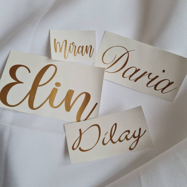 Vinyl Sticker Resin Aufkleber personalisiert Name Schriftzug individuell Geschenk