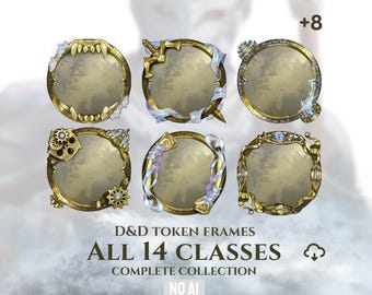 Conjunto completo de fichas de clase de D&D / Sin IA / VTT, Roll20, Foundry / Campeón dorado