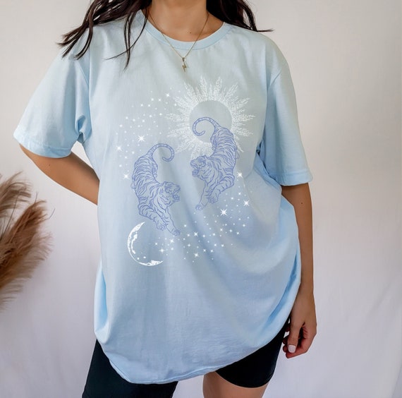 Tiger T Shirt Tiger Print Shirt Tiger Shirt Mystical Shirt Celestial Shirt Cute Pastel Shirt Pastel Clothes Indie Clothes Aesthetic Clothes