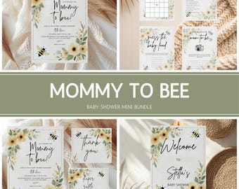 Mommy to Bee Baby Shower Invitation Bundle (PDF)