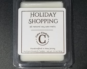 Holiday Shopping - A Unique Blend of Cinnamon and Amber, Hand Poured Natural Soy Wax Scented Wax Melts by Claire Elisabeth Candles