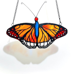 Monarch Butterfly Stained Glass Window Hanging Butterfly Suncatcher Decor, Butterfly Gifts Decoration, Butterfly Lovers