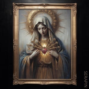 Seven Sorrows of Mary - Mater Dolorosa, Dolors of Our Lady - Mother of Sorrows Co-Redemptrix Marian Fine Art Print #055