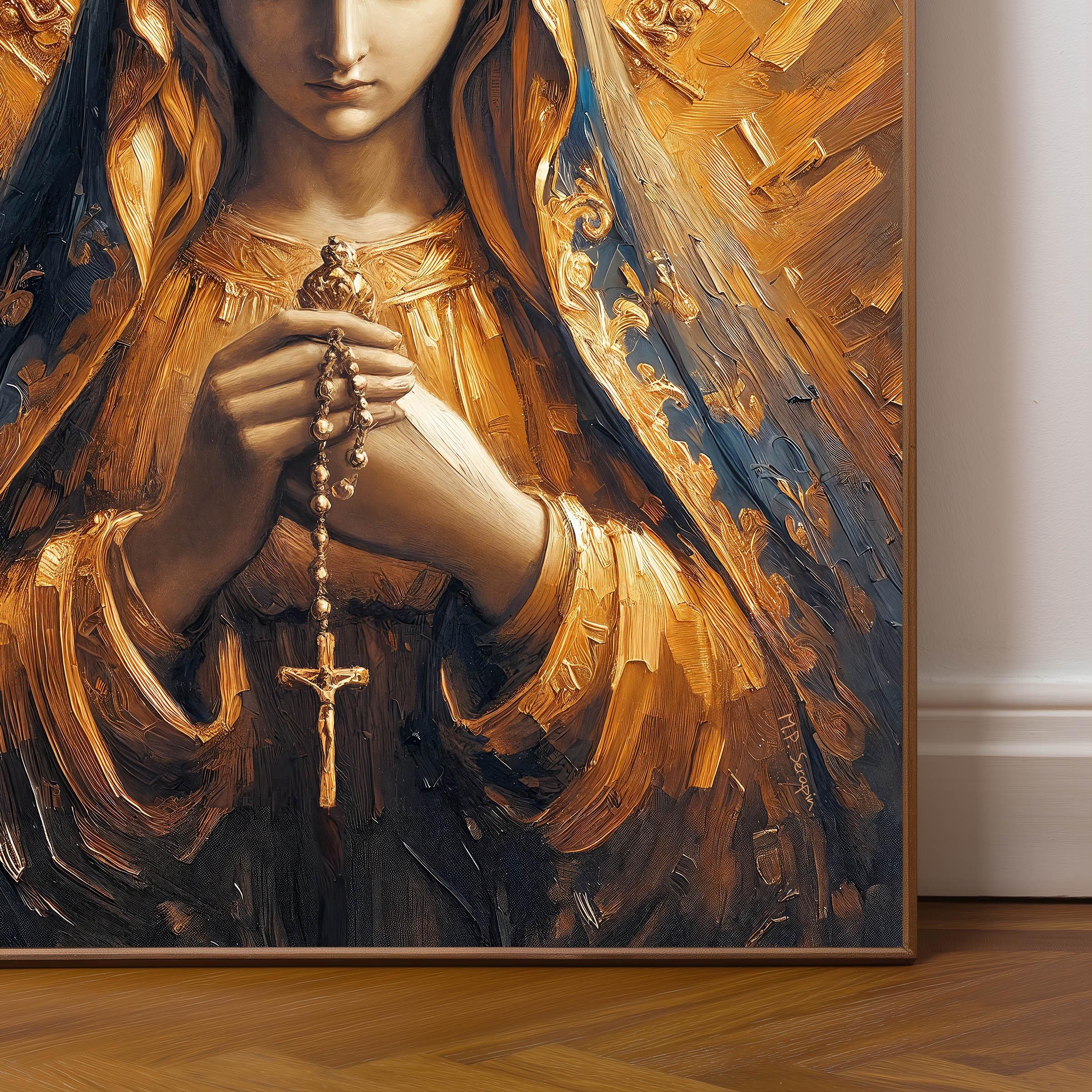 Our Lady of the Holy Rosary - 100% Cotton Stretched Canvas, Ready-to ...