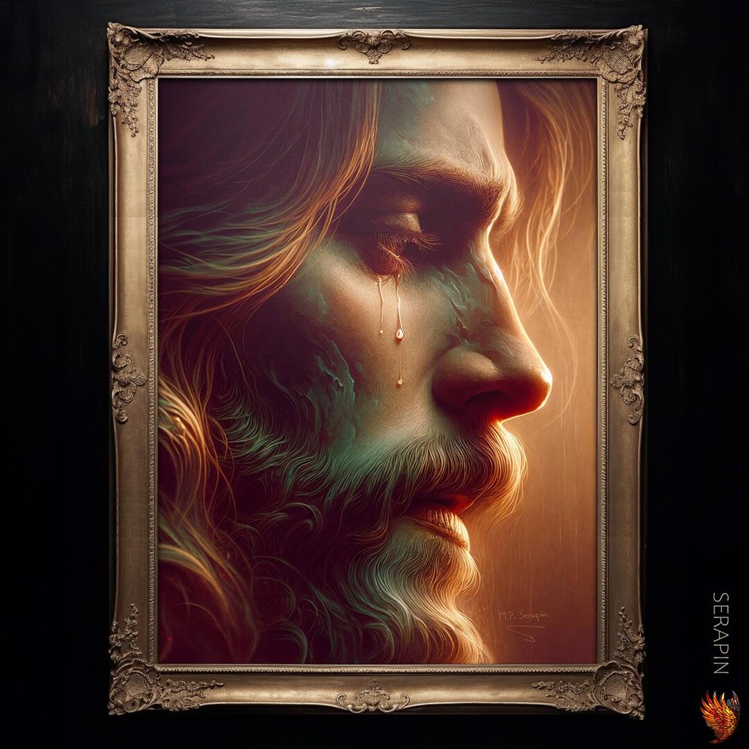 Jesus Wept Vir Dolorum Man of Sorrows Christian Wall Art Jesus Crying