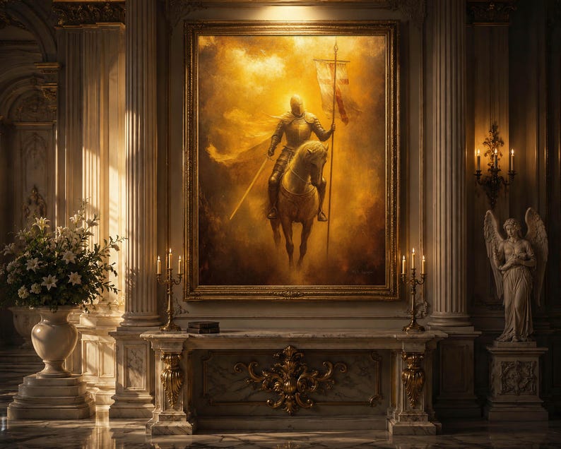 Crusader Knight - Catholic Man Art, Gift for Men, Warrior Manly Father's Day Knight's Templar Fine Art Print #032 image 3
