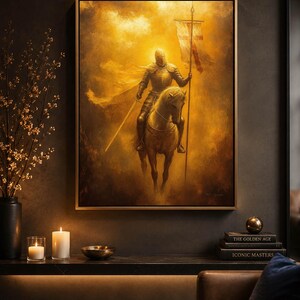 Crusader Knight - Catholic Man Art, Gift for Men, Warrior Manly Father's Day Knight's Templar Fine Art Print #032 image 7