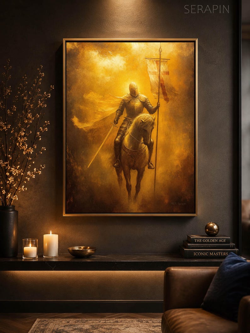 Crusader Knight - Catholic Man Art, Gift for Men, Warrior Manly Father's Day Knight's Templar Fine Art Print #032 image 7