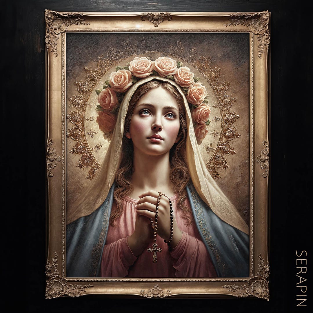 Our Lady of the Holy Rosary - Blessed Virgin Mary, Rosary Beads ...