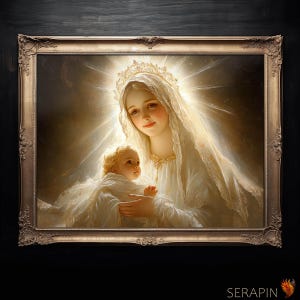 Madonna and Child - Marian Blessed Virgin Mary, Baby Jesus, Catholic Fine Art Print #040
