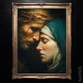 Goodbye Mother - Jesus and Mary Embrace, Son Gift, Comfort, Catholic Religious, Marian, Blessed Virgin, Fine Art Print #074p product logo