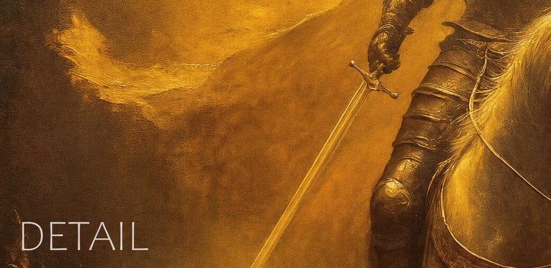 Crusader Knight - Catholic Man Art, Gift for Men, Warrior Manly Father's Day Knight's Templar Fine Art Print #032 image 5