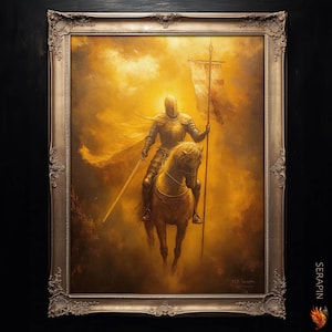 Crusader Knight - Catholic Man Art, Gift for Men, Warrior Manly Father&#39;s Day Knight&#39;s Templar Fine Art Print #032