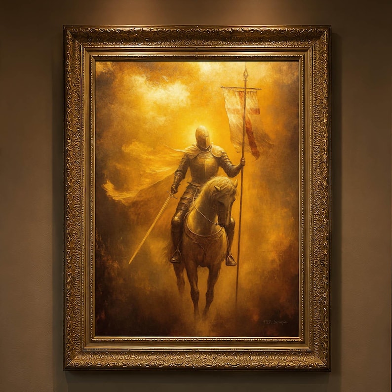 Crusader Knight - Catholic Man Art, Gift for Men, Warrior Manly Father's Day Knight's Templar Fine Art Print #032 image 8