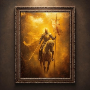 Crusader Knight - Catholic Man Art, Gift for Men, Warrior Manly Father's Day Knight's Templar Fine Art Print #032 image 1