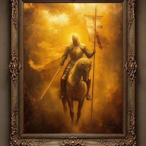 Crusader Knight - Catholic Man Art, Gift for Men, Warrior Manly Father's Day Knight's Templar Fine Art Print #032 image 9