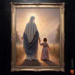 Mary Lead Me - Totus Tuus Maria - Presente para sua mãe, irmã e filha, impressão de arte católica mariana nº 027