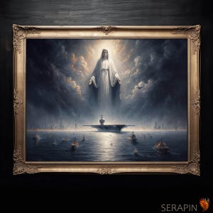 Our Lady Star of the Sea - Stella Maris, Navy Air Force Military, Blessed Virgin Mary, Ships Sea Naval Fleet Catholic Fine Art #054