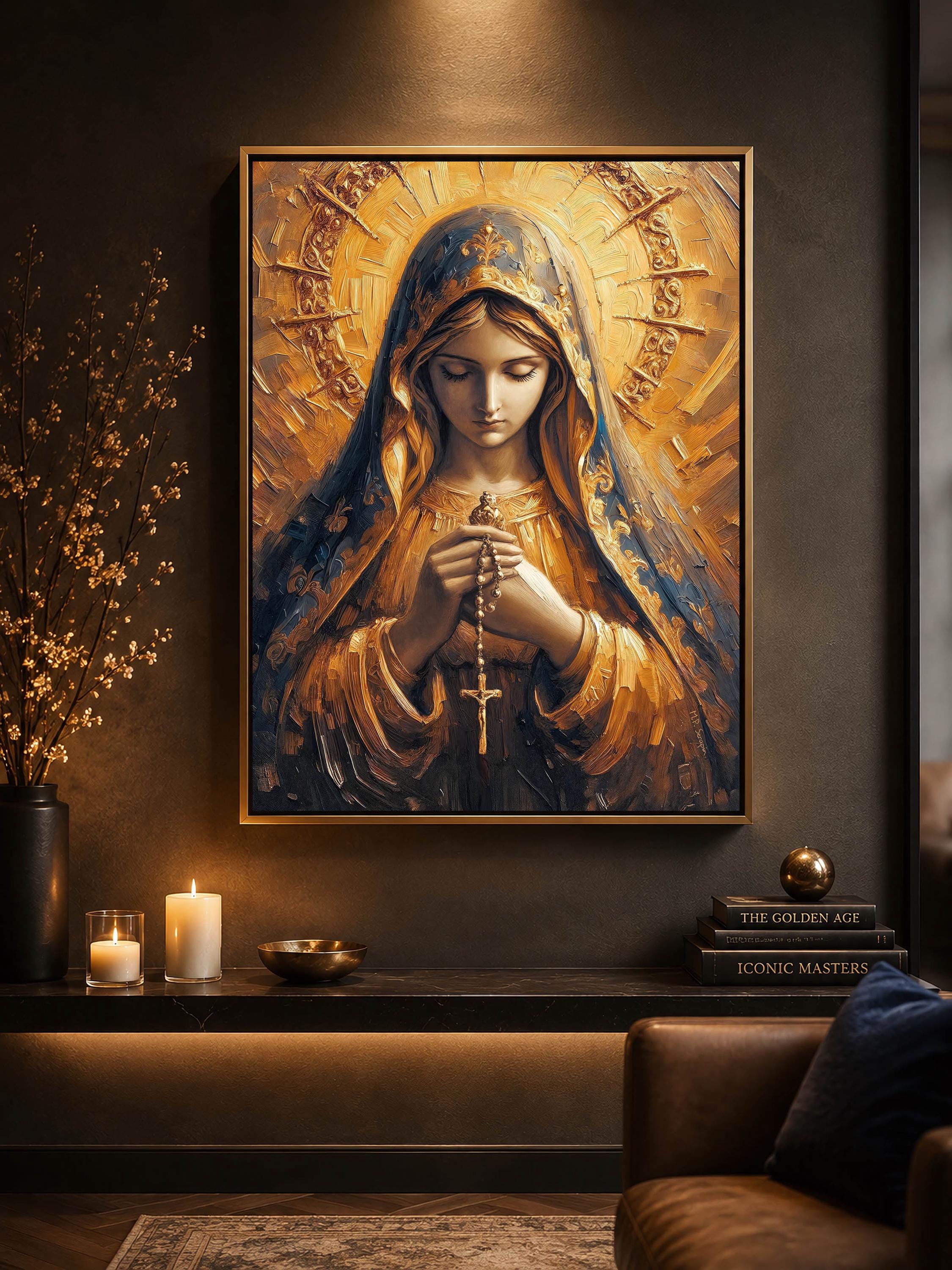 Our Lady of the Holy Rosary - 100% Cotton Stretched Canvas, Ready-to ...