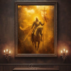 Crusader Knight - Catholic Man Art, Gift for Men, Warrior Manly Father's Day Knight's Templar Fine Art Print #032 image 6