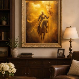 Crusader Knight - Catholic Man Art, Gift for Men, Warrior Manly Father's Day Knight's Templar Fine Art Print #032 image 2