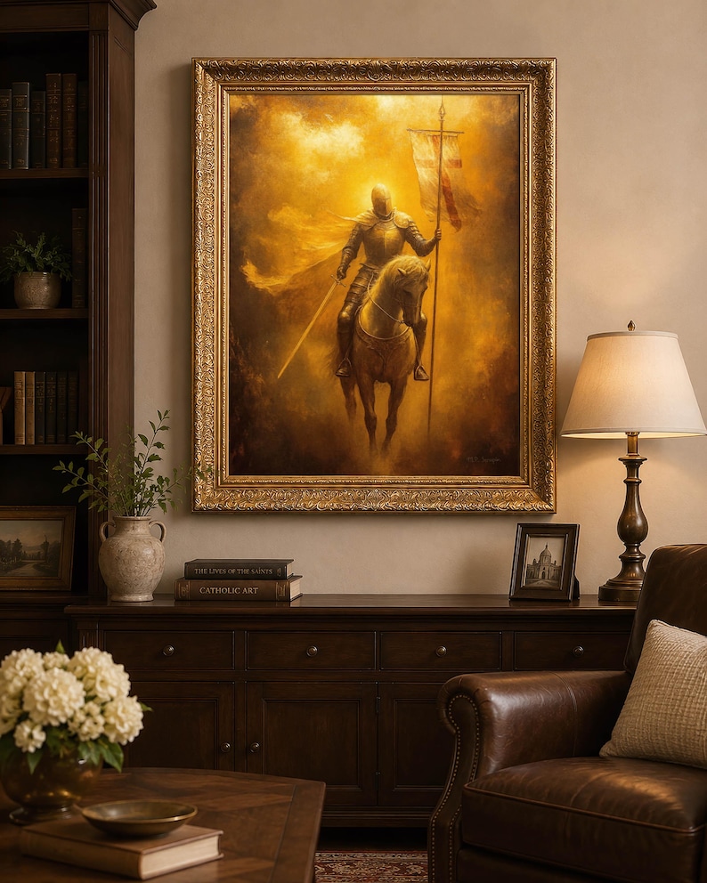 Crusader Knight - Catholic Man Art, Gift for Men, Warrior Manly Father's Day Knight's Templar Fine Art Print #032 image 2