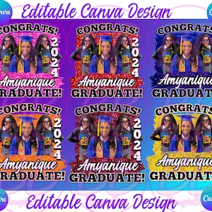 2024 Graduation T-Shirt Design: Editable Canva Template (PNG Download)