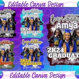 2024 Graduation T-Shirt Design: Editable Canva Template (PNG Download)