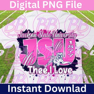 ピンクのJSUタイガース1877 PNGデザイン、JSUデジタルファイル、ジャクソン州立大学、HBCUファイル、Thee I Love、ジャクソン州立大学